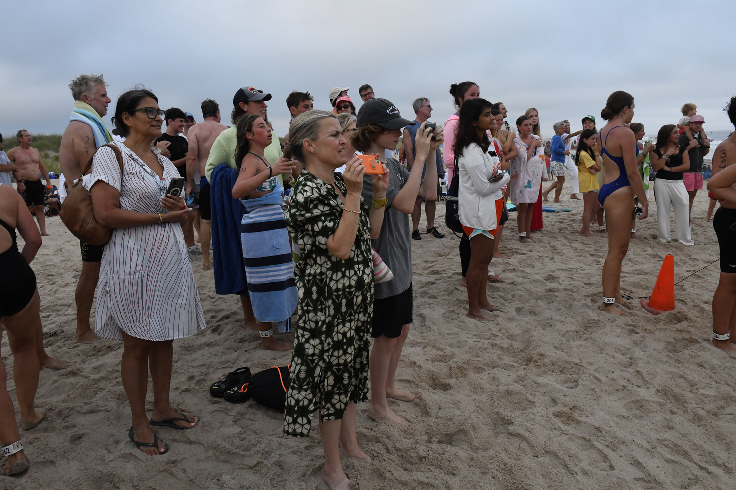 East Hampton Volunteer Ocean Rescue hosted its annual Red Devil Swim at Atlantic Avenue Beach in Amagansett on Saturday evening.   DOUG KUNTZ