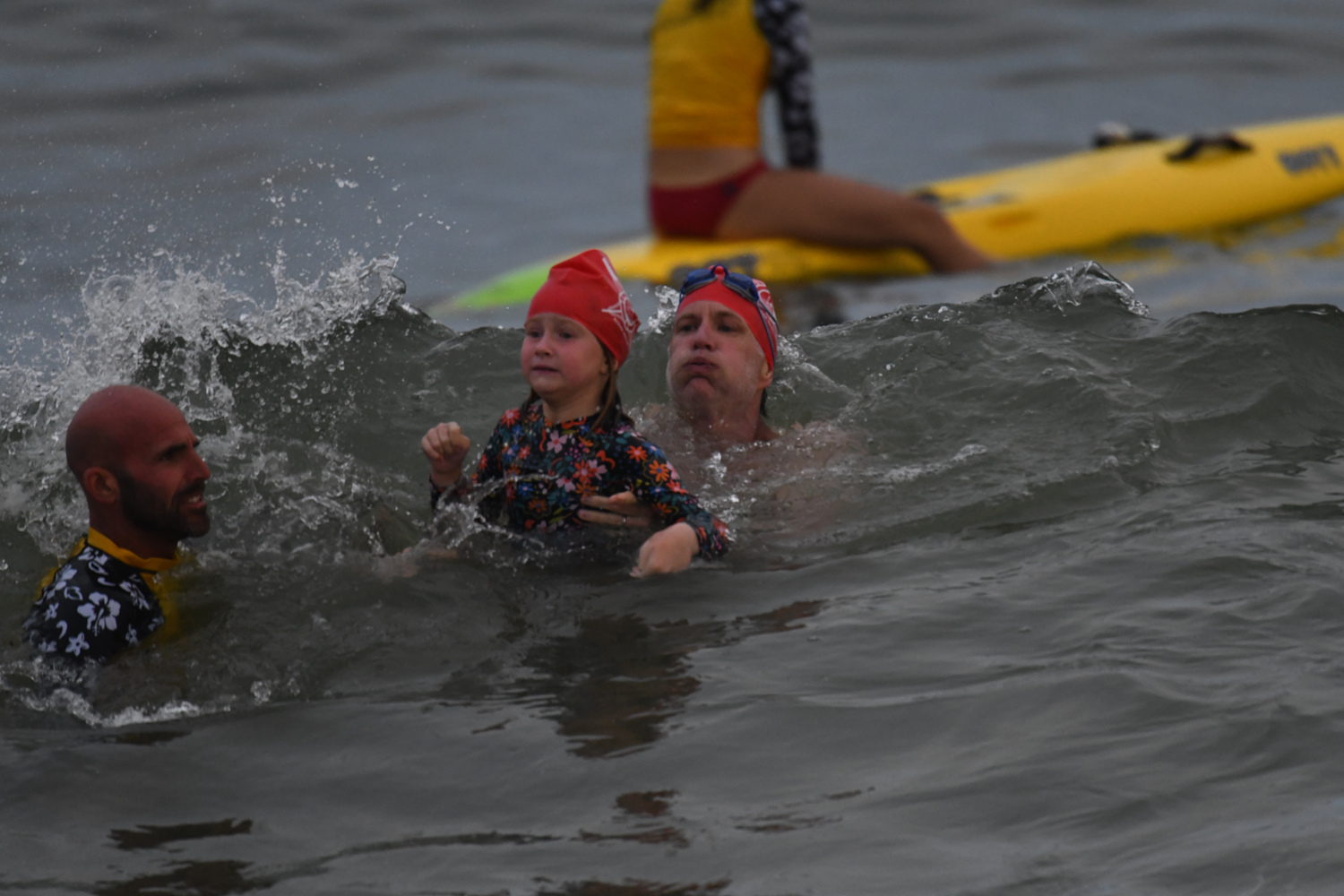 East Hampton Volunteer Ocean Rescue hosted its annual Red Devil Swim at Atlantic Avenue Beach in Amagansett on Saturday evening.   DOUG KUNTZ