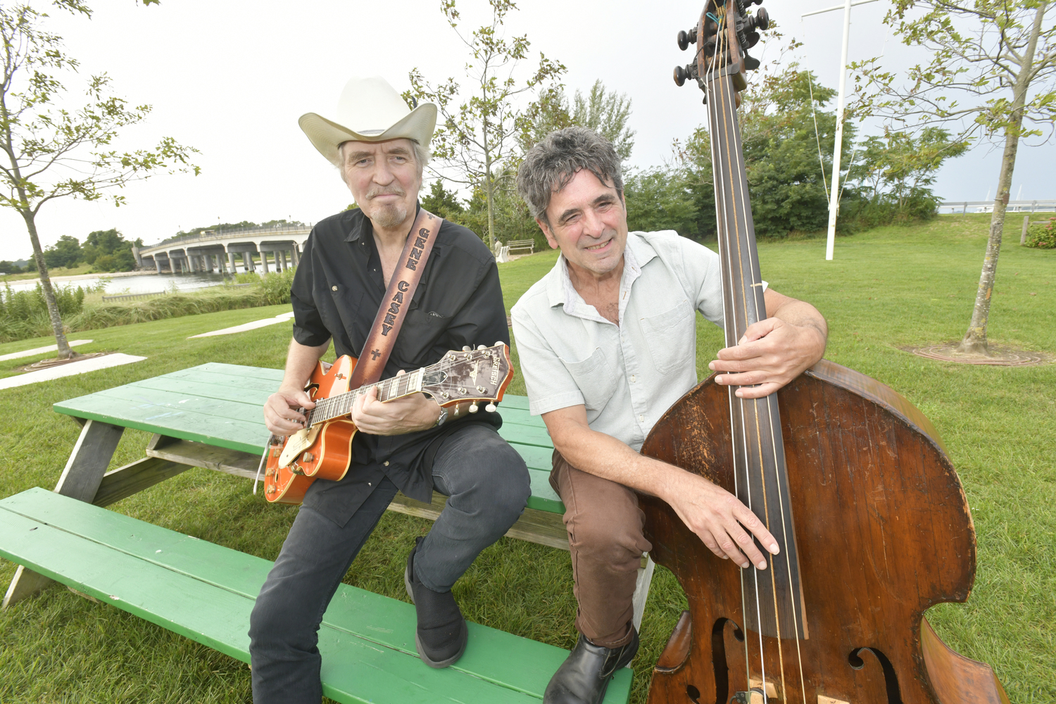 Gene Casey and Joe Lauro in Steinbeck Park.  DANA SHAW