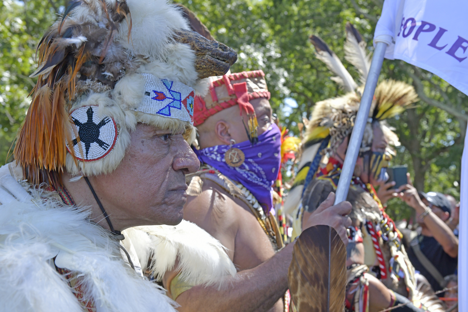 The Grand Entry of the 78th annual Shinnecock Powwow on Saturday.