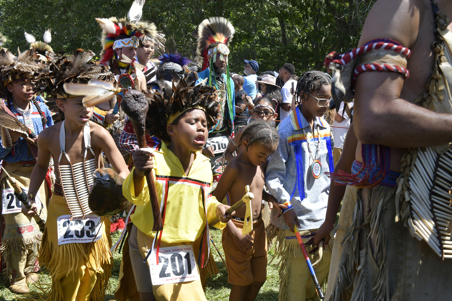 The Grand Entry of the 78th annual Shinnecock Powwow on Saturday.