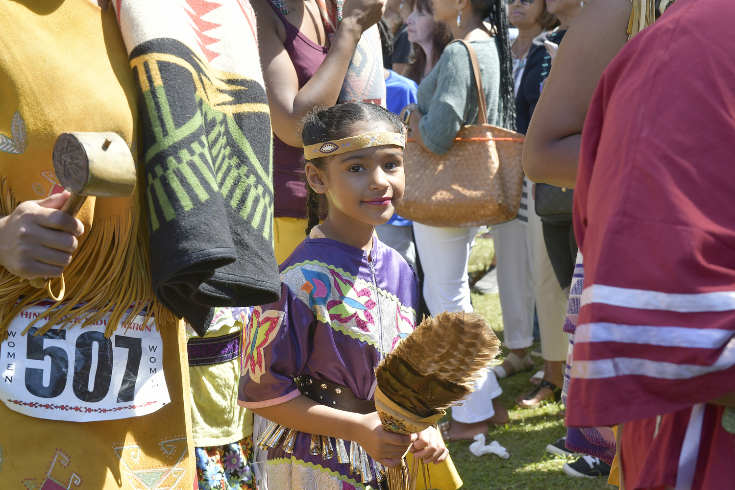 The Grand Entry of the 78th annual Shinnecock Powwow on Saturday.