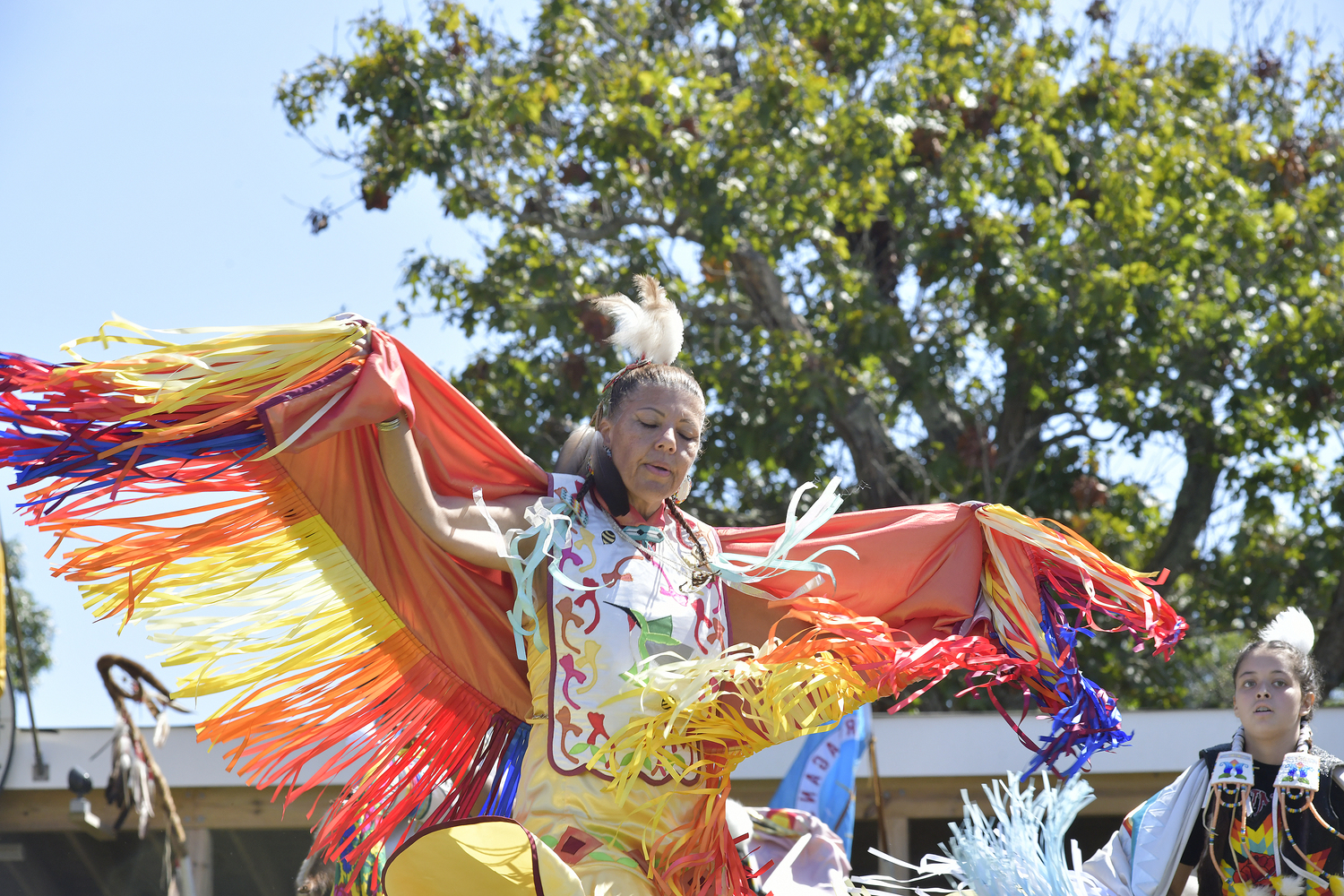 The Grand Entry of the 78th annual Shinnecock Powwow on Saturday.