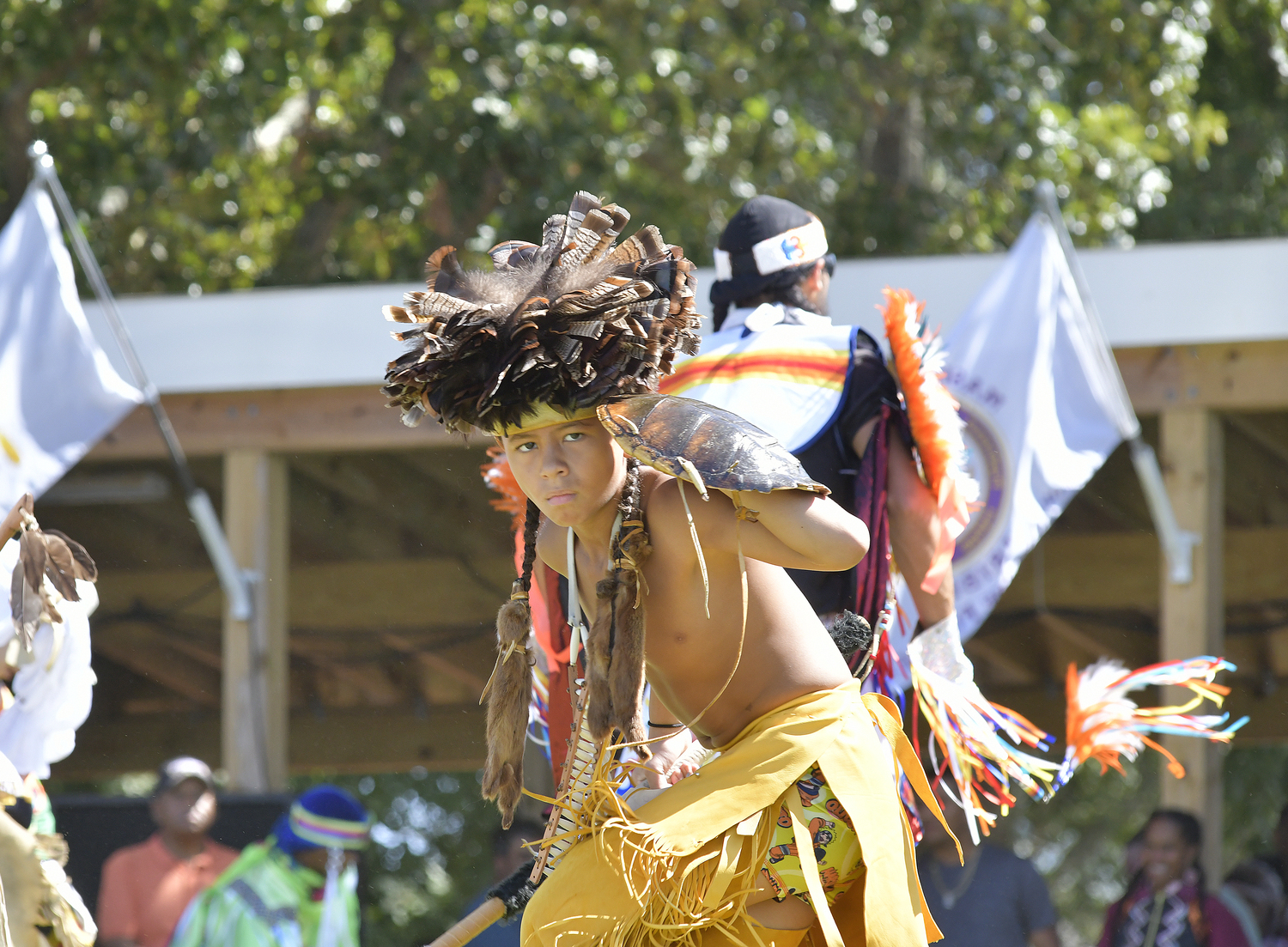 The Grand Entry of the 78th annual Shinnecock Powwow on Saturday.