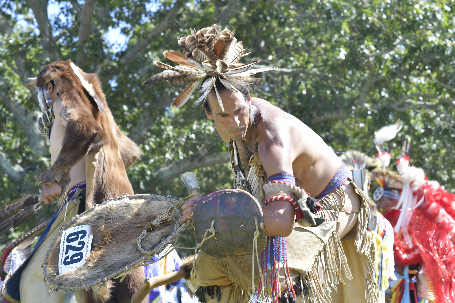 The Grand Entry of the 78th annual Shinnecock Powwow on Saturday.