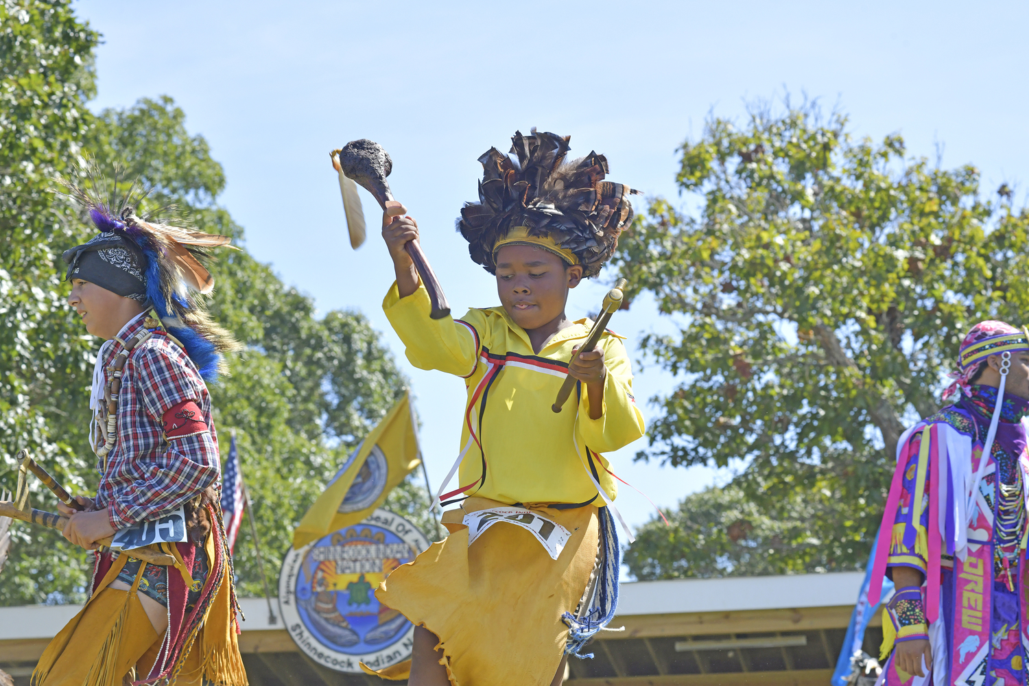 The Grand Entry of the 78th annual Shinnecock Powwow on Saturday.