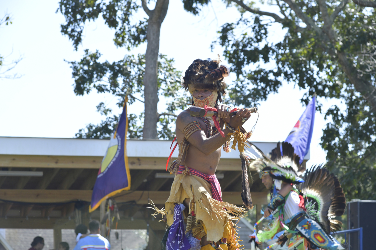 The Grand Entry of the 78th annual Shinnecock Powwow on Saturday.