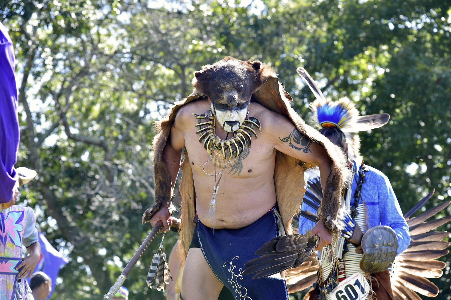 The Grand Entry of the 78th annual Shinnecock Powwow on Saturday.