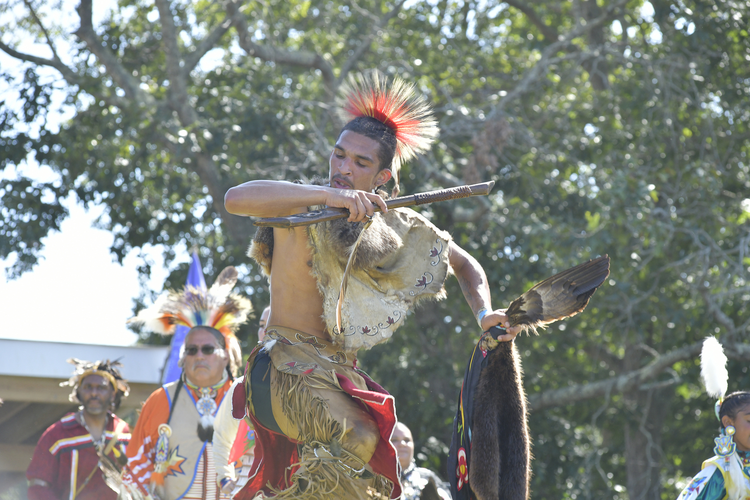 The Grand Entry of the 78th annual Shinnecock Powwow on Saturday.