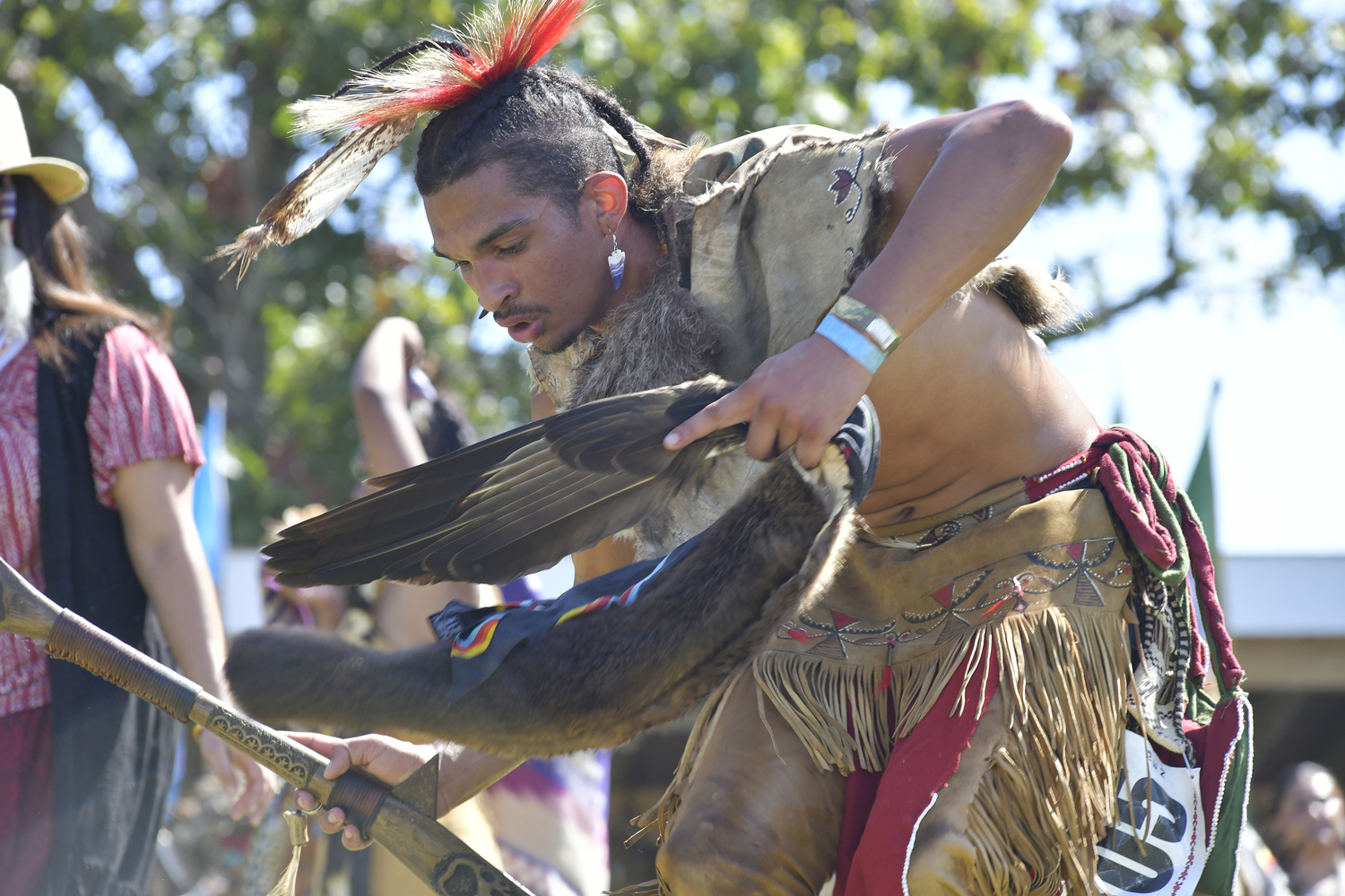 The Grand Entry of the 78th annual Shinnecock Powwow on Saturday.