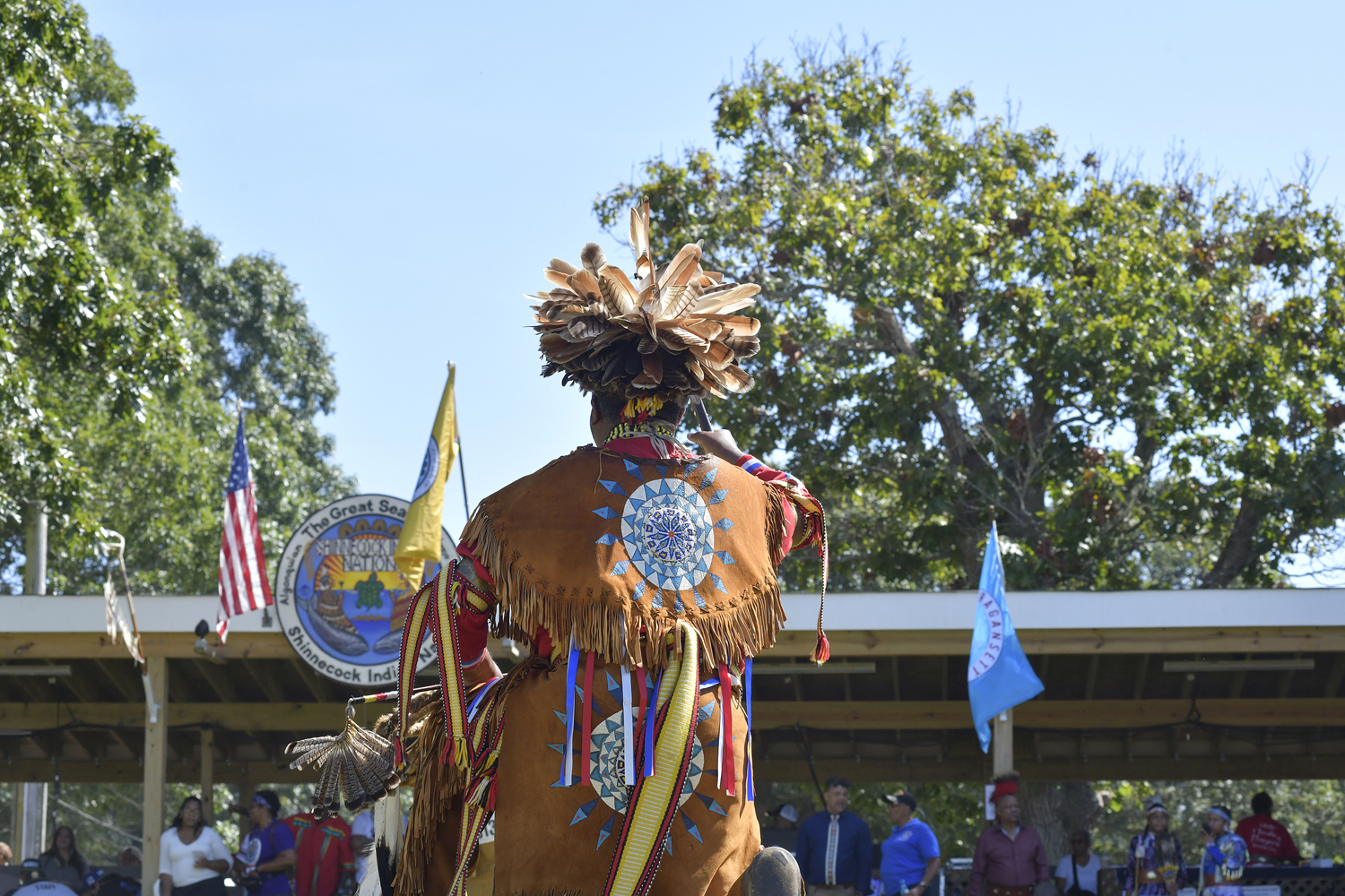 The Grand Entry of the 78th annual Shinnecock Powwow on Saturday.