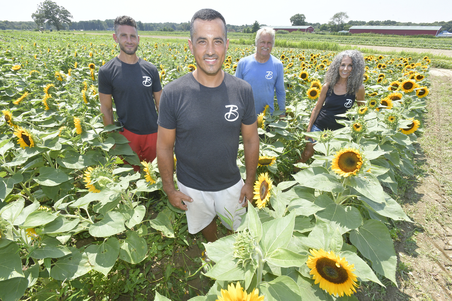 Dom, Anthony, Dominic and Teresa Bruno  at Lenny Bruno Farms in Manorville.  DANA SHAW