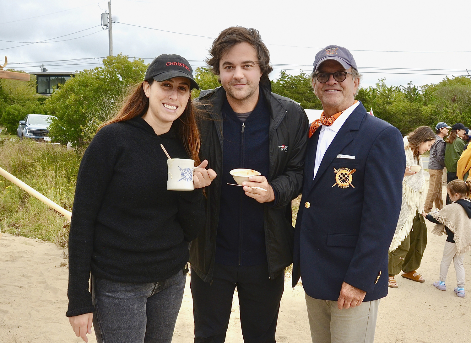 Chloe, Nicholas and Michael Cinque at the Largest Calm Contest on Sunday.  KYRIL BROMLEY