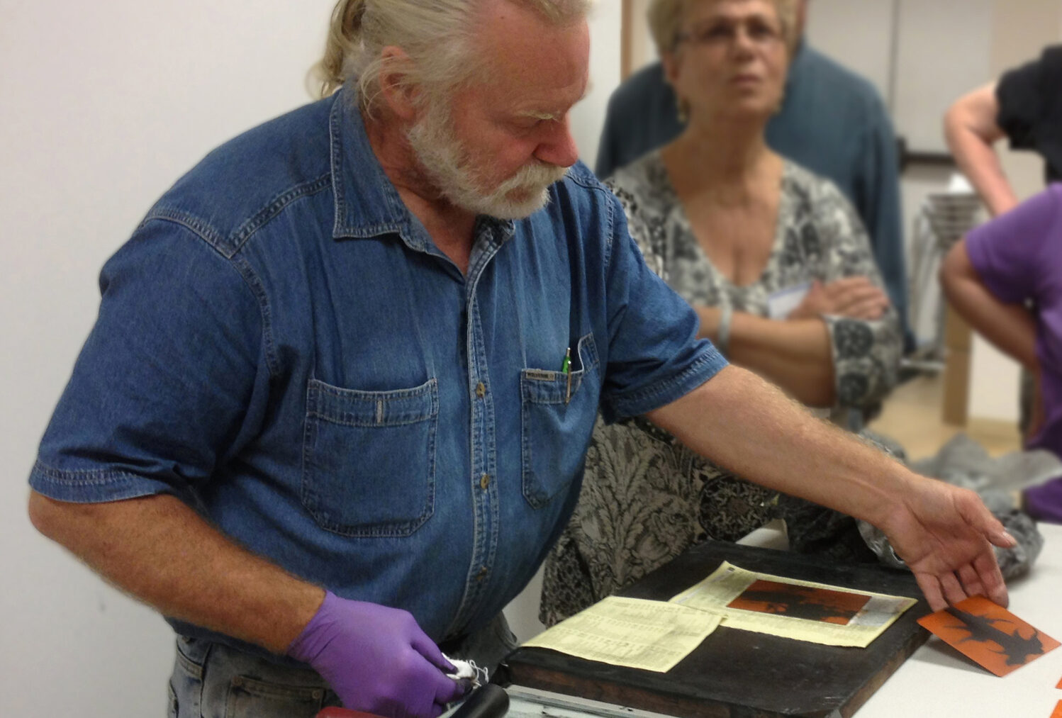 Dan Welden at work in a First Impressions Workshop at Guild Hall. ALEX FERRONE