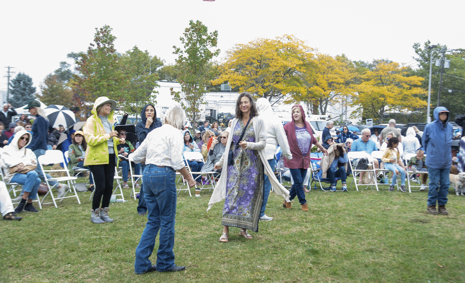 Dancing in the rain in Steinbeck Park.  LISA TAMBURINI