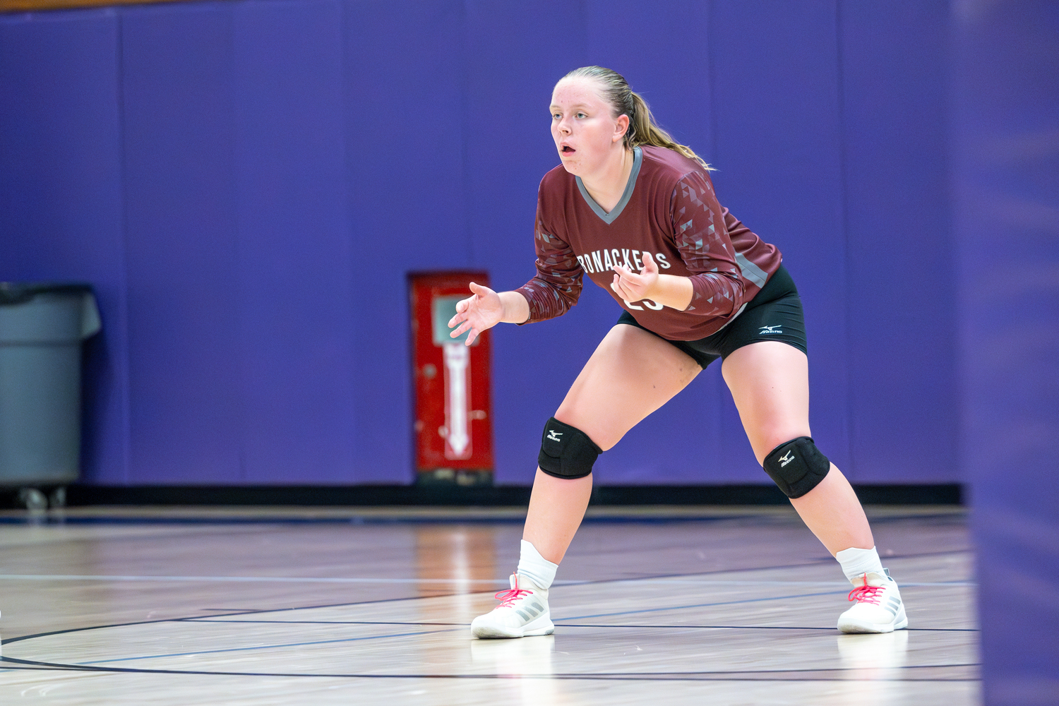 Senior Susie DiSunno is ready to receive a serve.  RON ESPOSITO