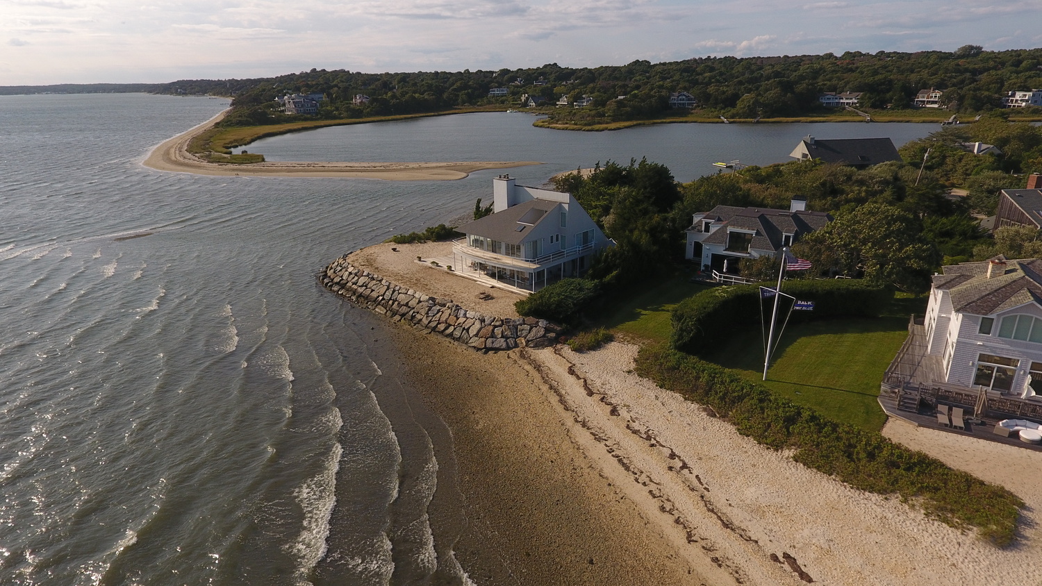 The Southampton Town Trustees have convinced New York State to allow Suffolk County to dredge sand from Far Pond and Middle Pond, at the northeastern end of Shinnecock Bay, and deposit the sand along the beach to the east where a stone revetment has caused extensive erosion and left the shoreline interrupted. MICHAEL WRIGHT