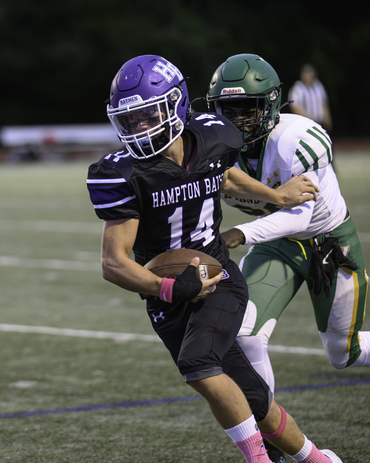 Hampton Bays sophomore Michael Single had a big game on Friday night.   MARIANNE BARNETT