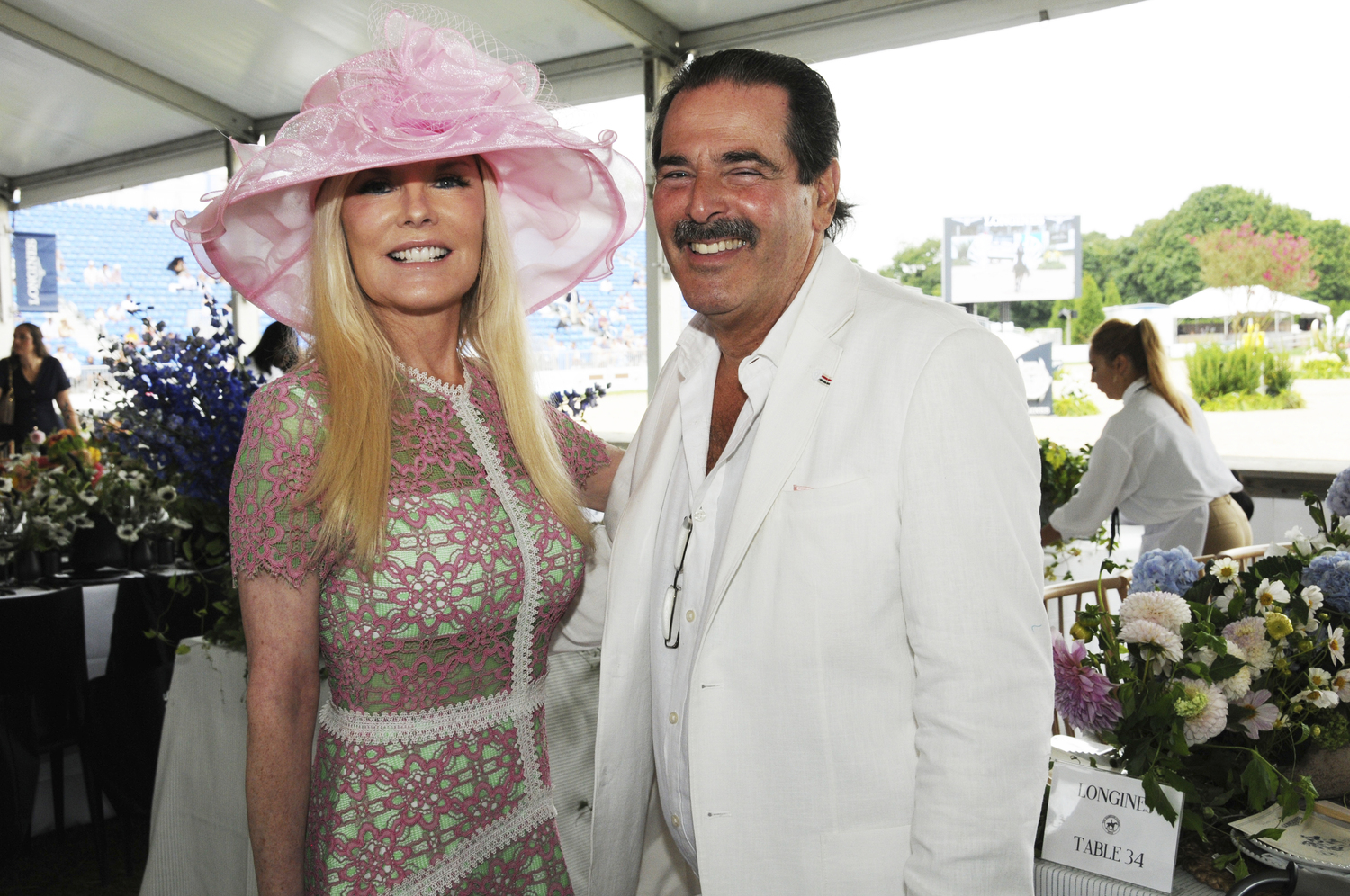 Colleen and Gary Reim at the Hampton Classic Grand Prix on Sunday.  RICHARD LEWIN