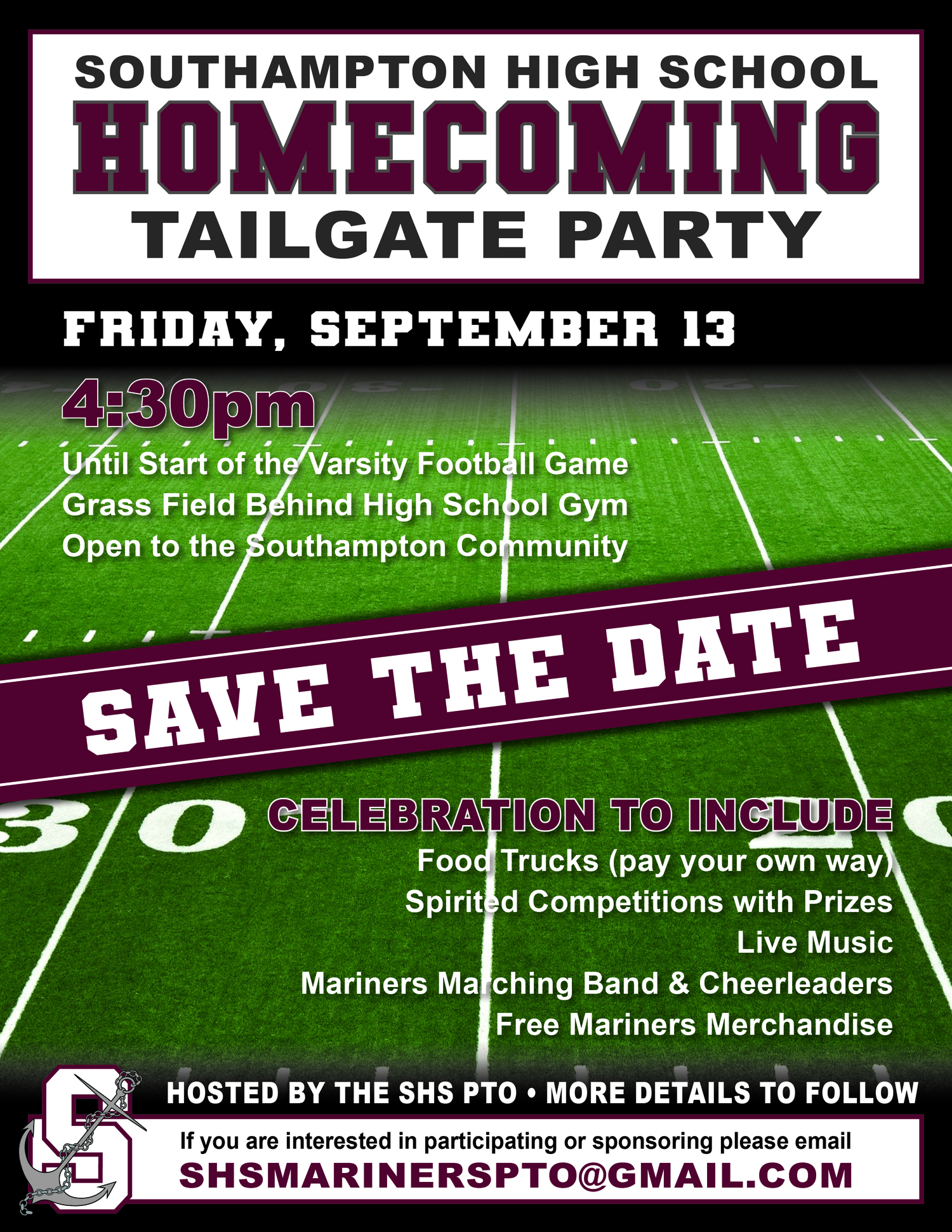 Southampton is introducing a tailgate party to its homecoming this year, which will be Friday at 4:30 p.m.