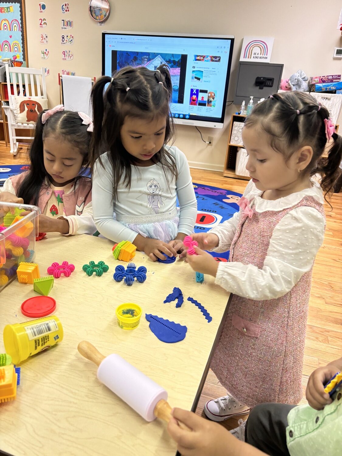 Our Lady of the Hamptons Pre-K students dove right in to building blocks at the start of the new school year. COURTESY OUR LADY OF THE HAMPTONS SCHOOL