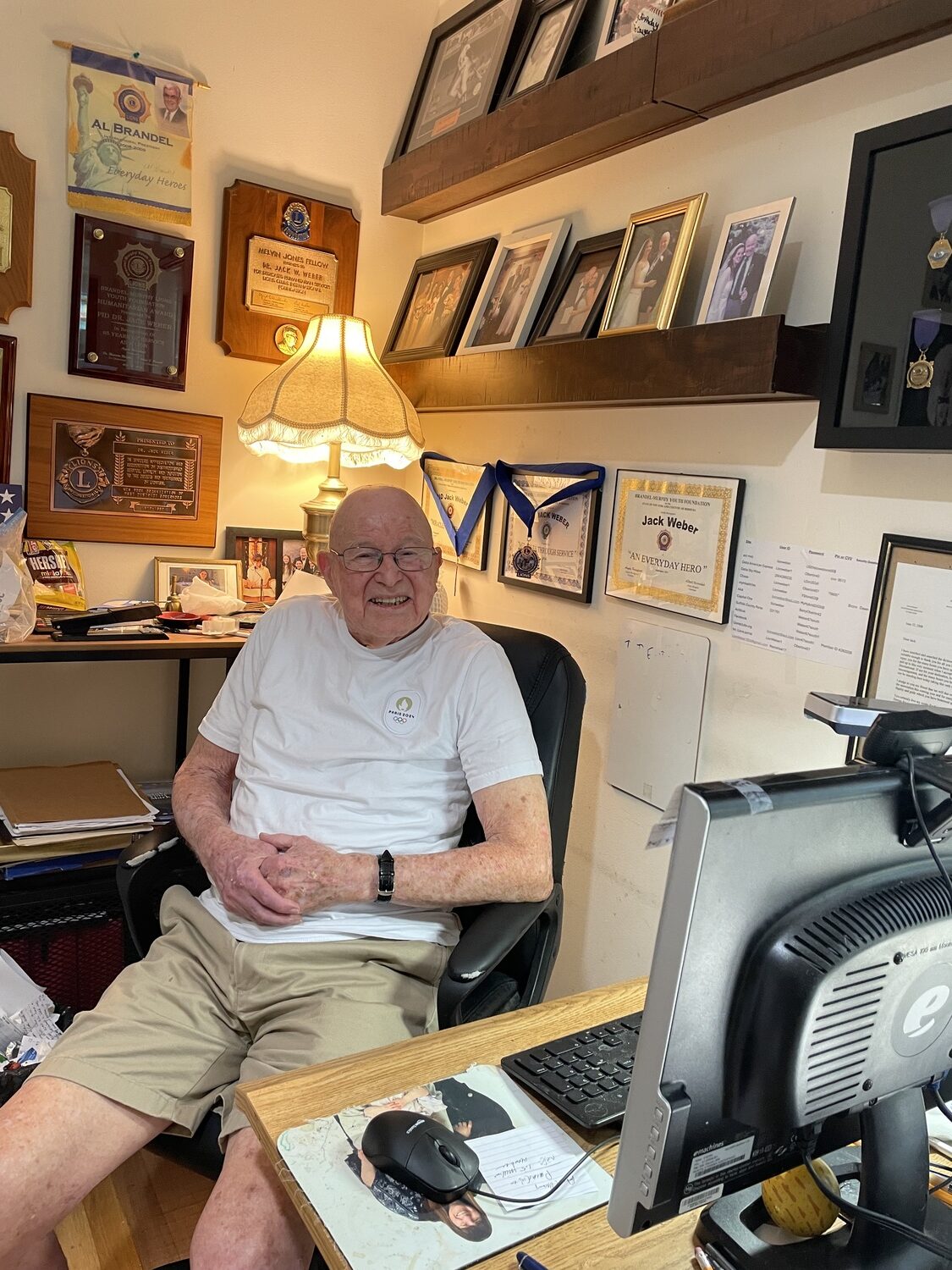 Jack Weber earlier this week at his home in Westhampton. CAILIN RILEY