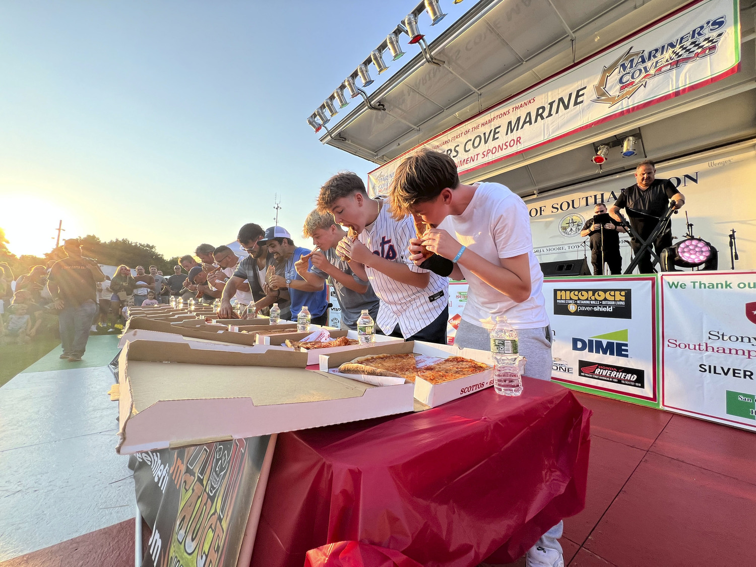 The pizza eating contest on Saturday afternoon.