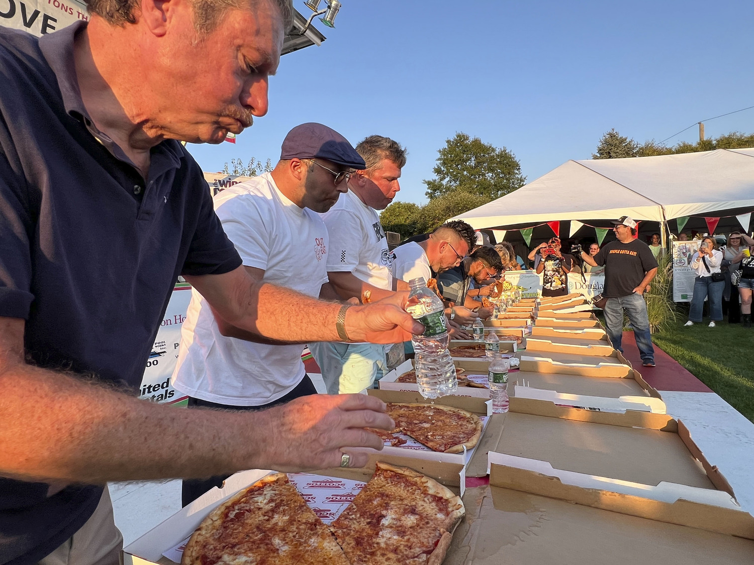 The pizza eating contest on Saturday afternoon.