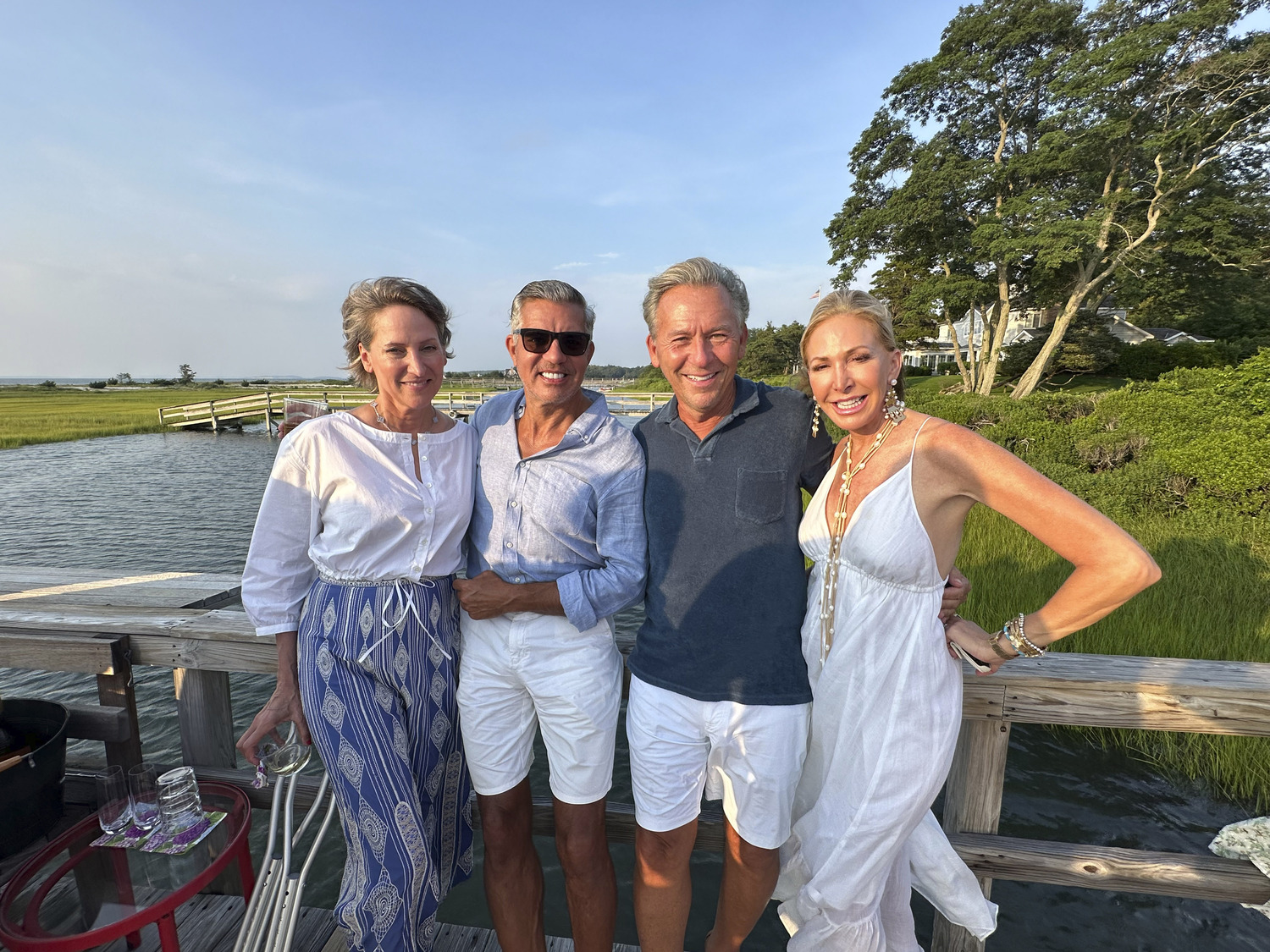 Melanie Wambold, Jim Karas, Brian Brady and Meg McCartney at a private dinner party.  GREGORY D'ELIA