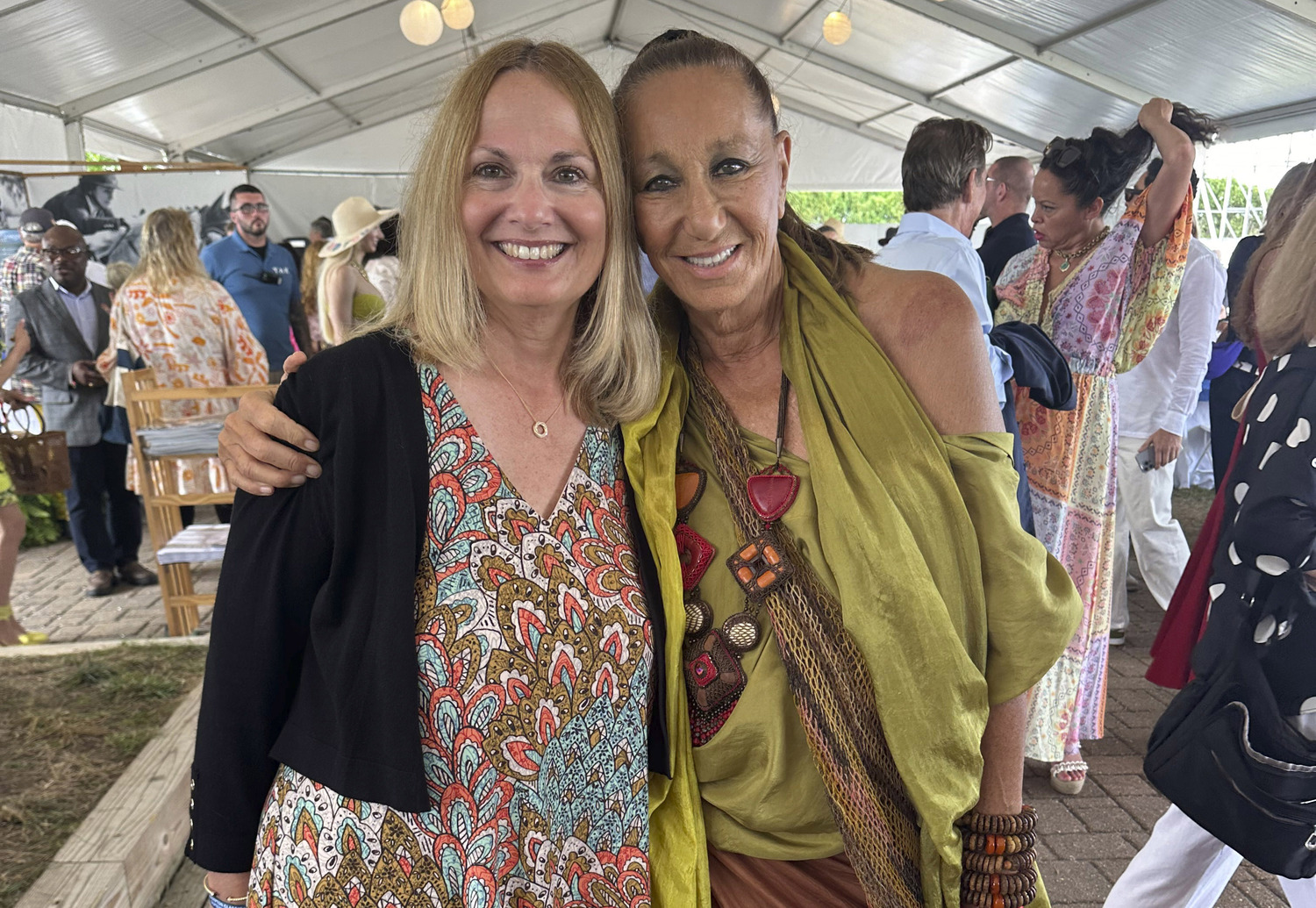 Carol Gomes and Donna Karan at the Hampton Classic.  GREGORY D'ELIA