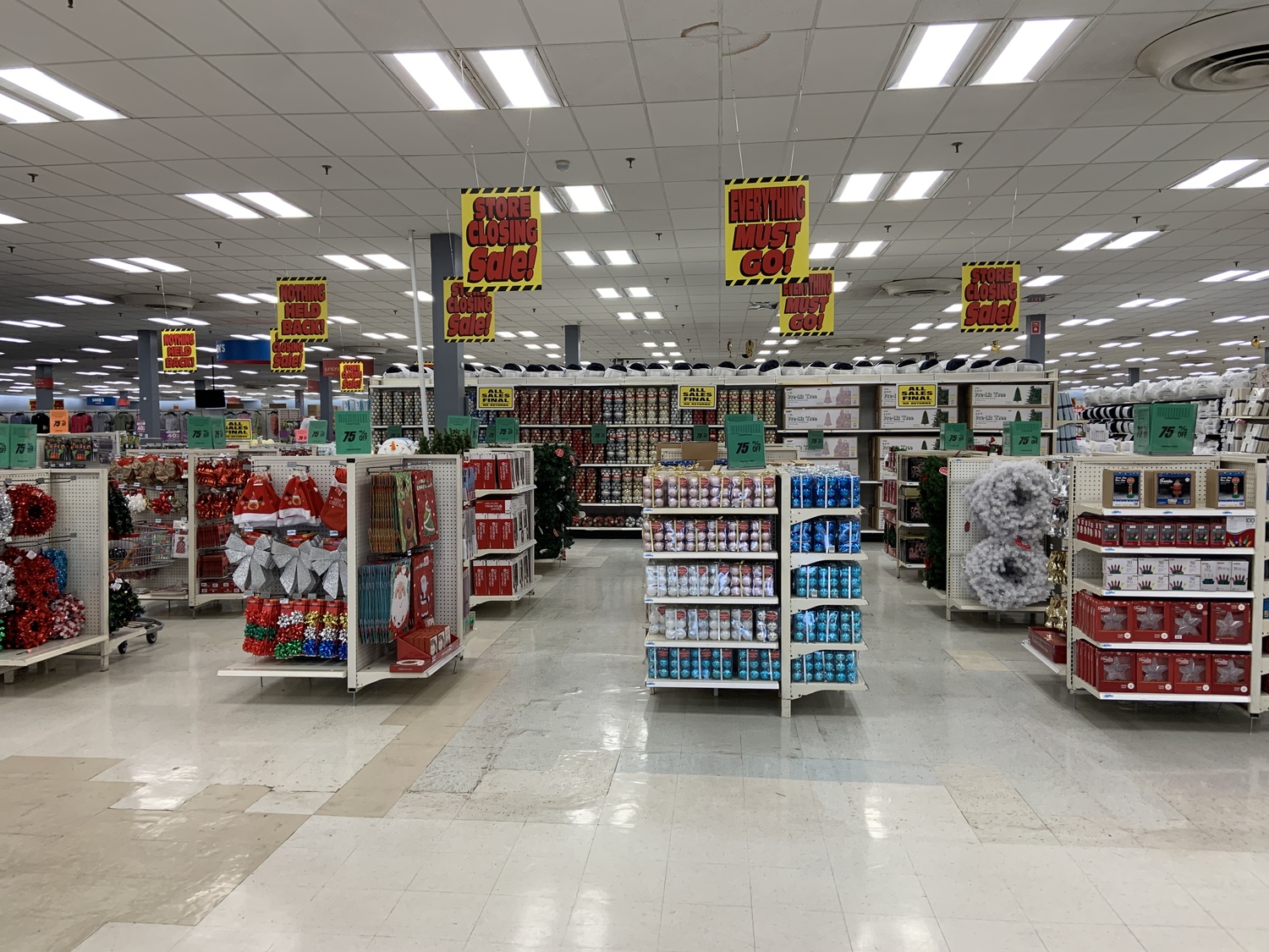 The Christmas decorations are on display at the Bridgehampton Commons Kmart store, just in time for the going-out-of-business sale. STEPHEN J. KOTZ