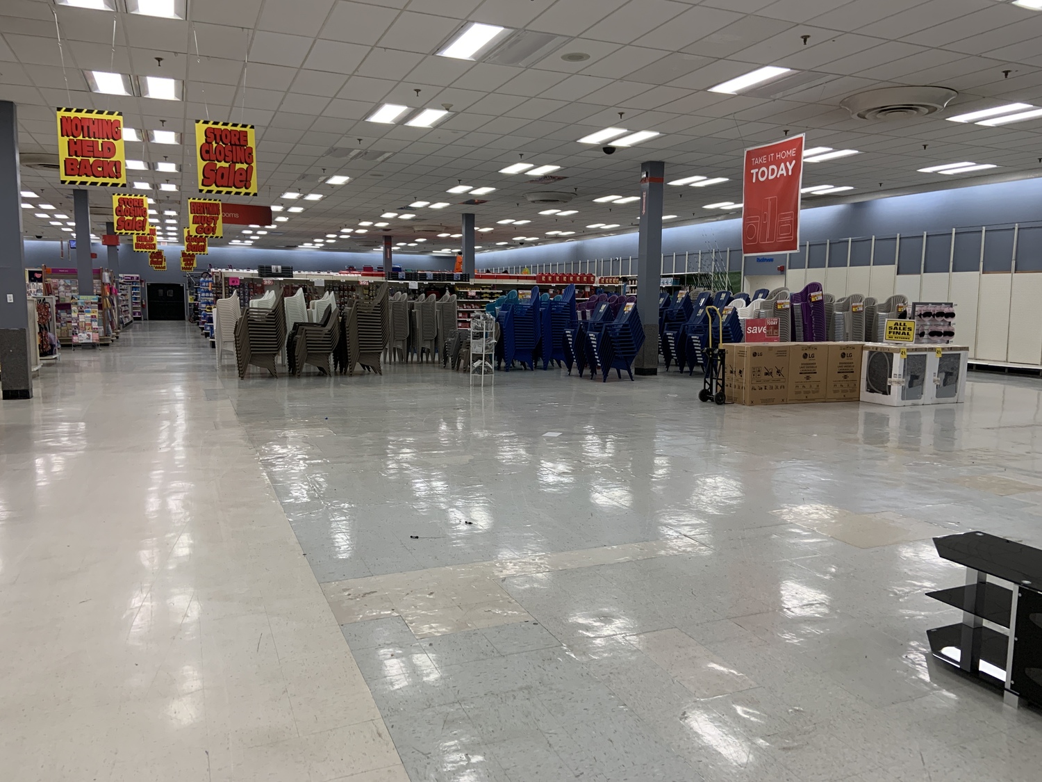 Stock has been consolidated at the Bridgehampton Commons Kmart store as the store prepares to close on October 20. STEPHEN J. KOTZ