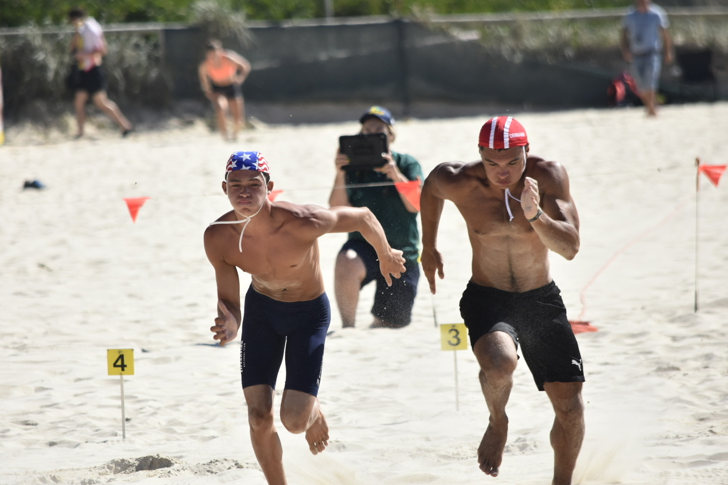 Liam Knight, left, represented the Hamptons Lifesaving Association at the World Lifesaving Championships in Australia.    SEAN KNIGHT