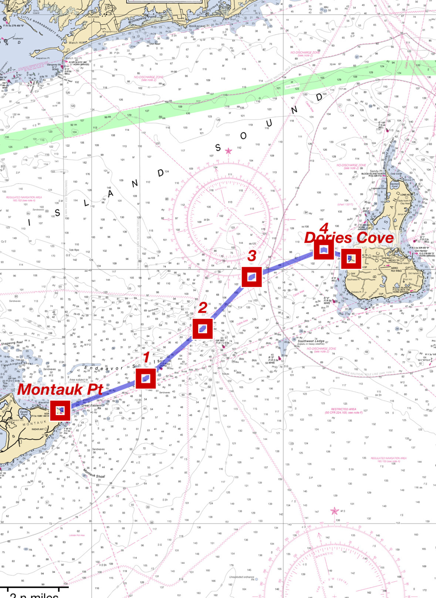 The route taken by the swimmers shows the effect the current had on them. COURTESY DAWGPATCH BANDITS