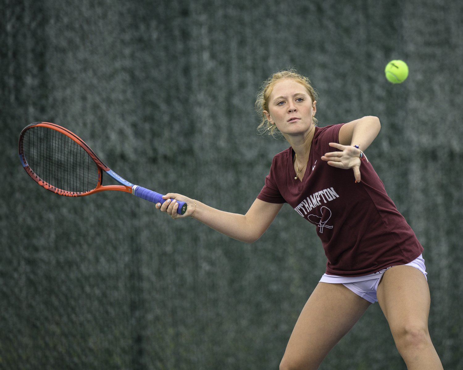 Southampton sophomore Mateya Silvera keeps her eyes on the ball. MARIANNE BARNETT