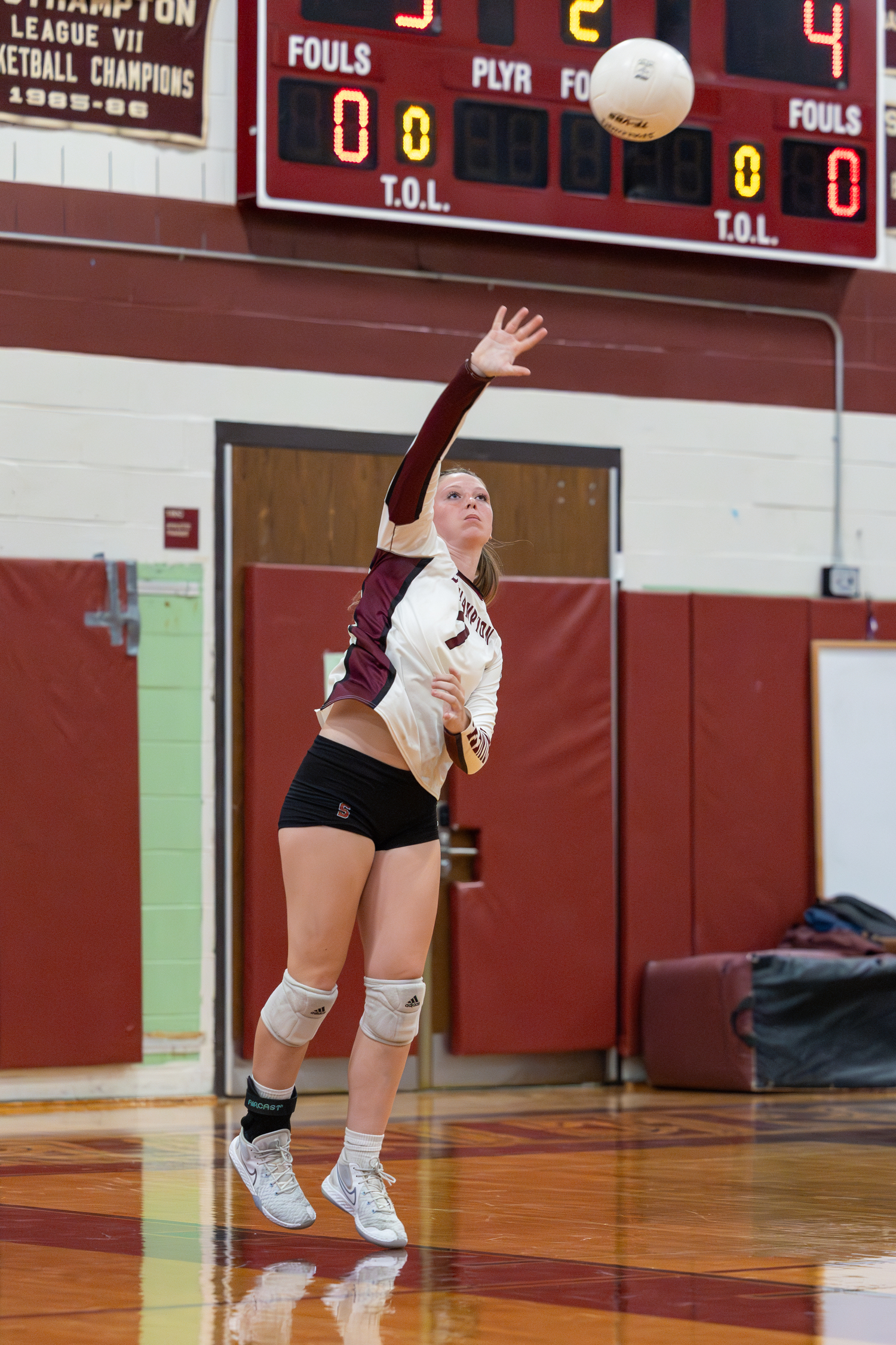 Junior Bailey Brown serves during Monday's home match.  SOUTHAMPTON SCHOOL DISTRICT/RON ESPOSITO