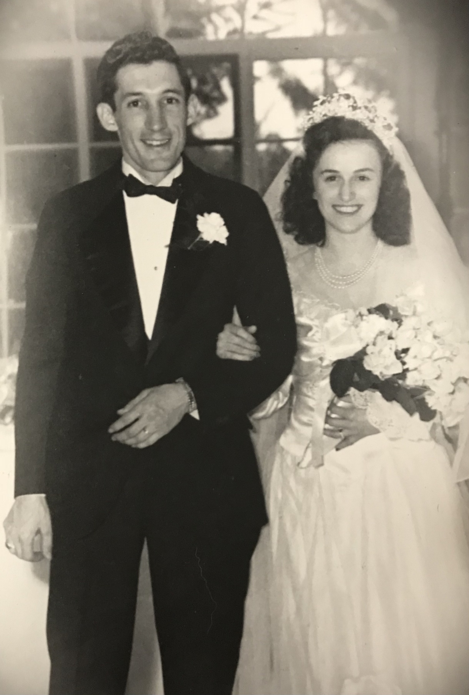 Francis “Smitty” Smith and Sylvia Catena Smith on their wedding day, April 20, 1947. They were married 72 years. COURTESY SHARON MCGANN