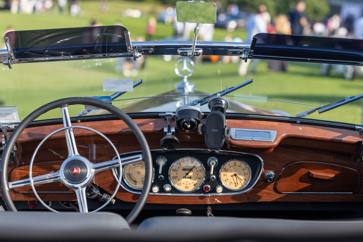 Inside of a Mercedes-Benz.   RON ESPOSITO