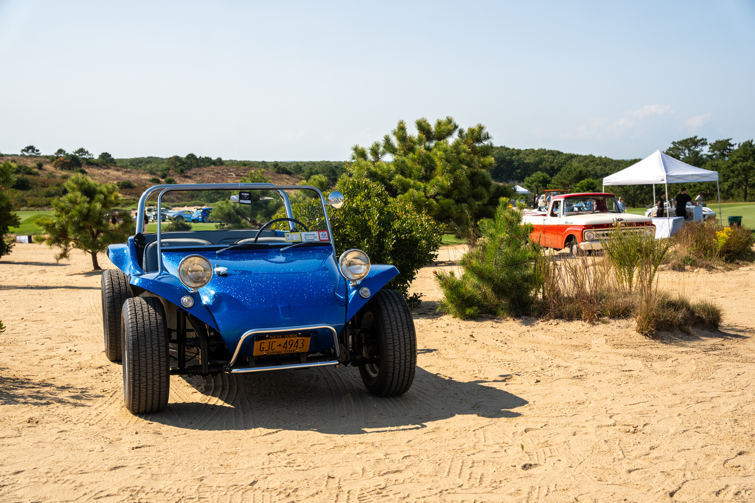 Dune buggies in the sand traps at The Bridge.   RON ESPOSITO