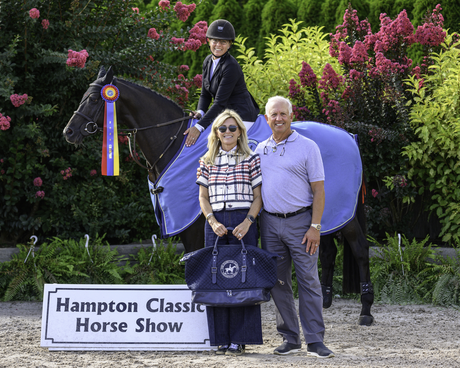 Dana Trotter won the Adult Amateur Division on her horse Balou's Boy at the Hampton Classic on Saturday.   MARIANNE BARNETT