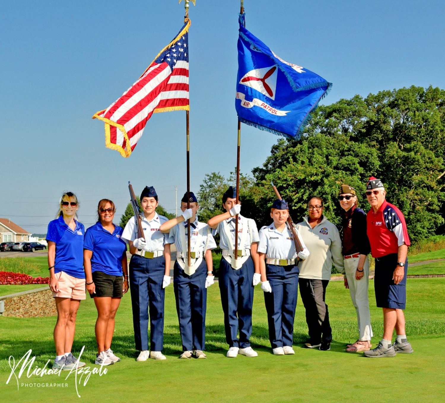 VFW Post 5350 held its annual golf outing at Vineyards Golf Club on August 26. The day opened with  WWII veteran, Judge Dominick Lodato, reciting the Pledge of Allegiance, followed by the national anthem sung by Christiaan Padavan. The 