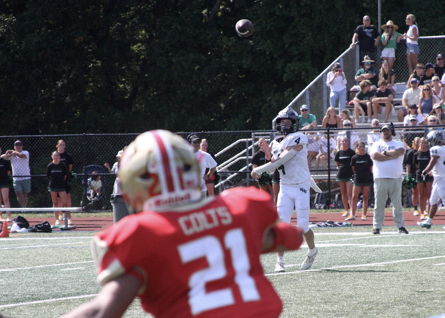 Sophomore quarterback Jake Calloway launches the football. DESIRÉE KEEGAN