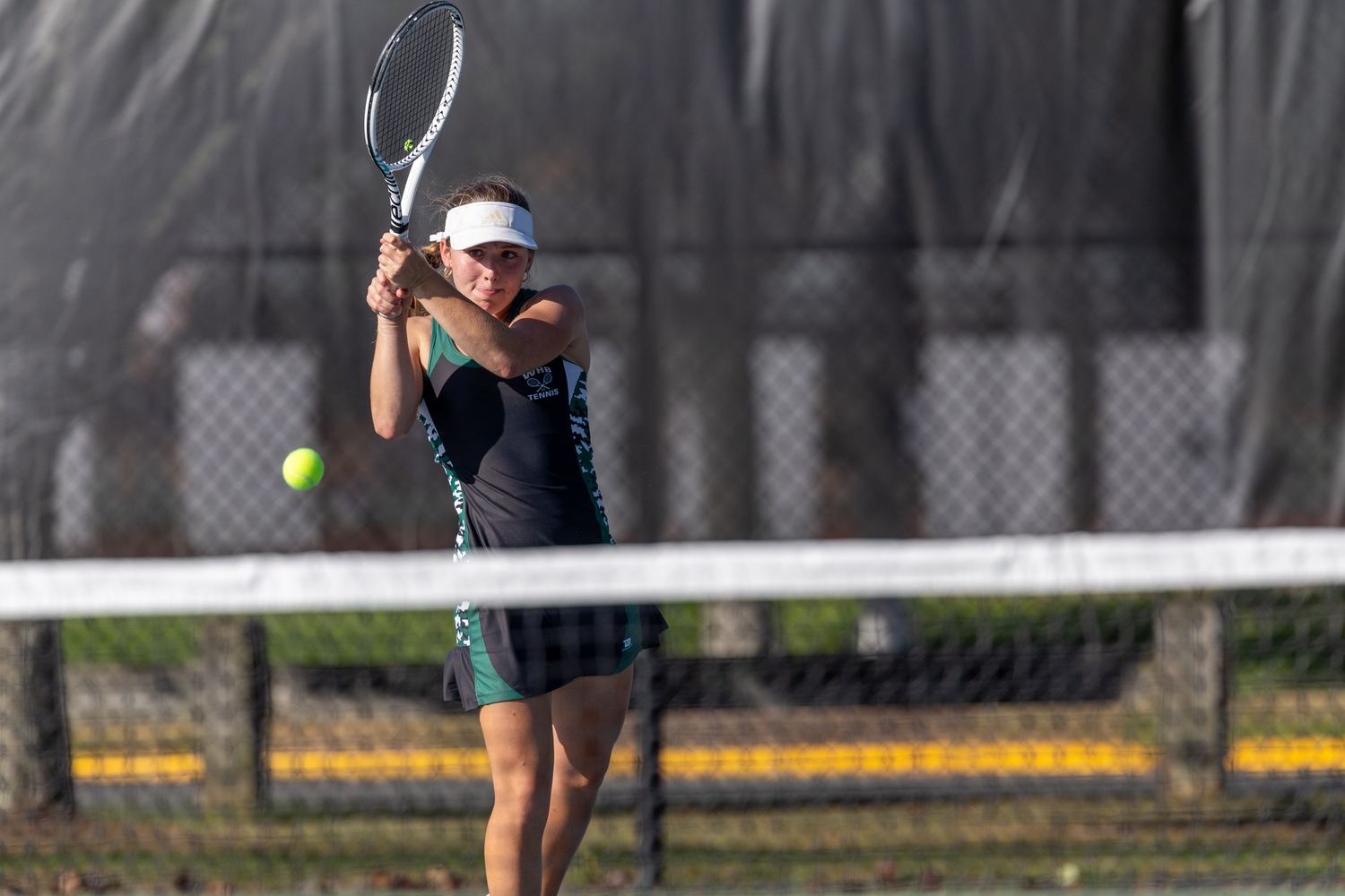 Senior Matilda Buchen rallies. RON ESPOSITO