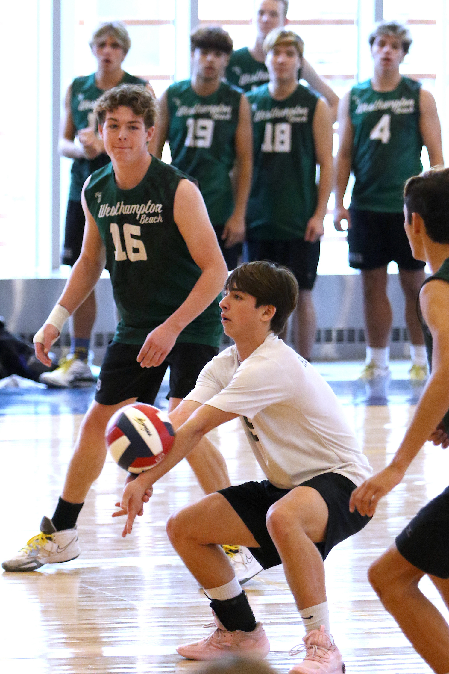 Senior libero Aaron Kiefer was a part of the Westhampton Beach boys volleyball team that helped the Hurricanes to their first-ever state final appearance. MARK DEBORTOLI