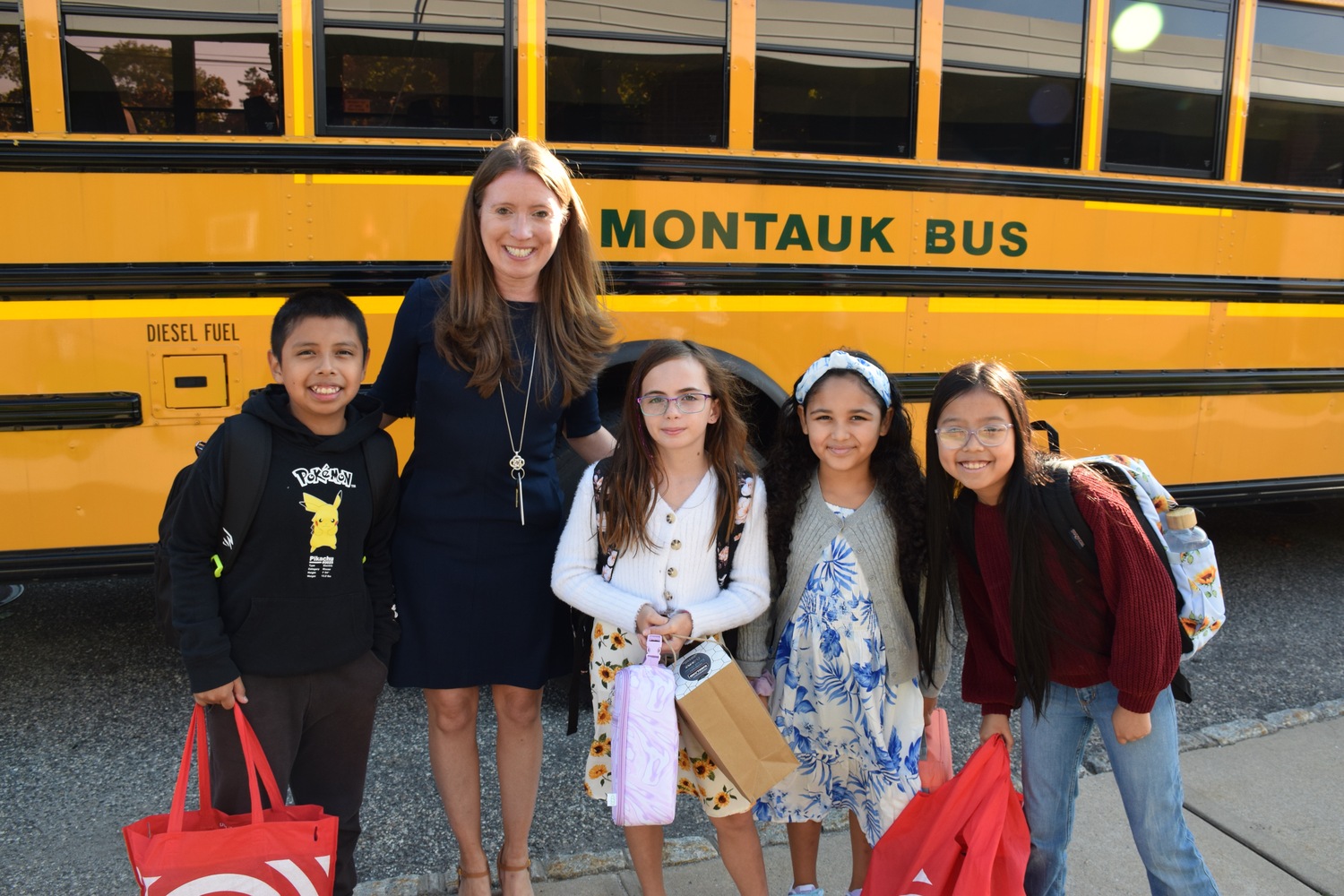 Westhampton Beach School District students were full of excitement as they arrived
for the first day of the 2024-25 school year on September 3. COURTESY WESTHAMPTON BEACH SCHOOL DISTRICT