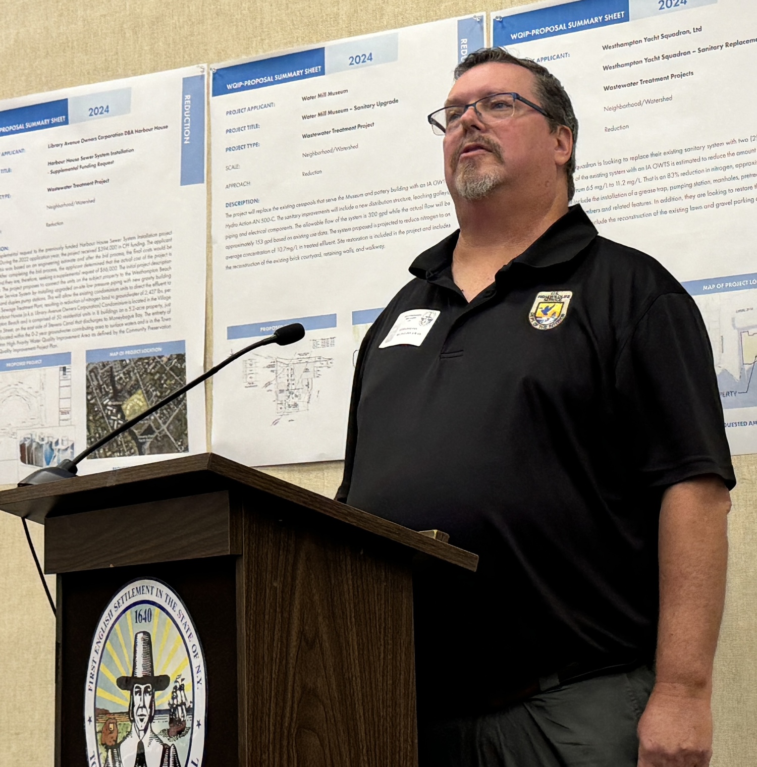 Steve Sinkevich of the U.S. Fish & Wildlife Service spoke to the Southampton Town Trustees on Monday about the piping plover protection program the Trustees oversee on Southampton's ocean beaches. MICHAEL WRIGHT