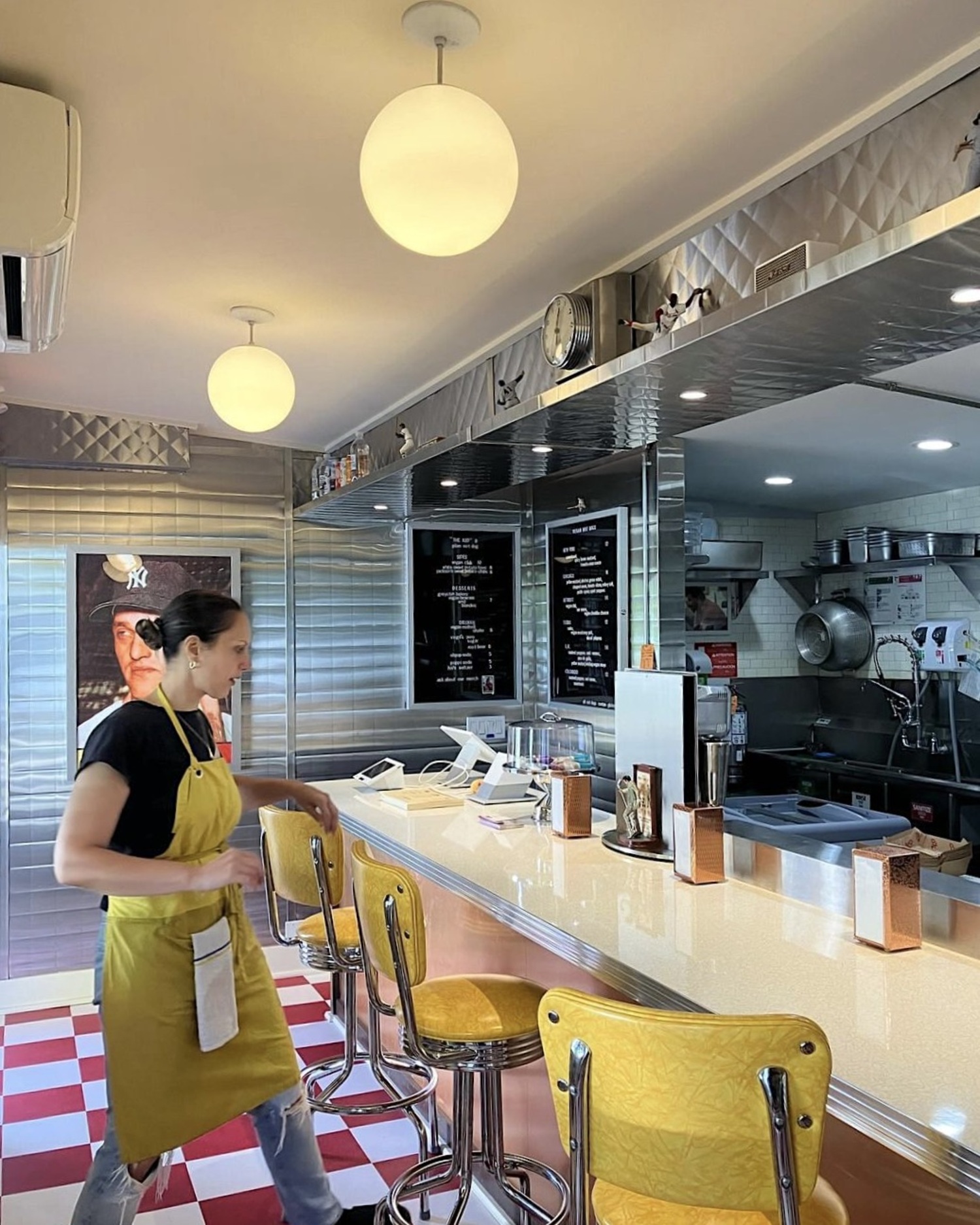 Nikki Glick inside her eatery on Division Street in Sag Harbor. NIKKI'S NOT DOG STAND