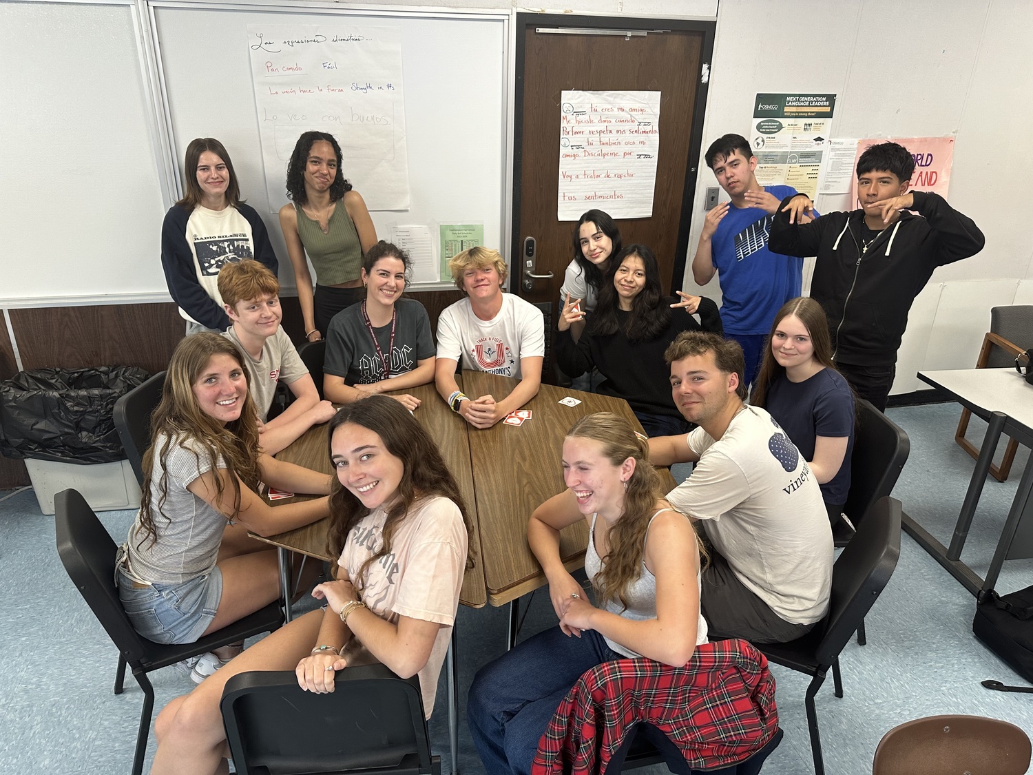 A group of Southampton High School ISA students during their AP Spanish Languages and Culture class. COURTESY SARAH TRUJILLO UNDERHILL