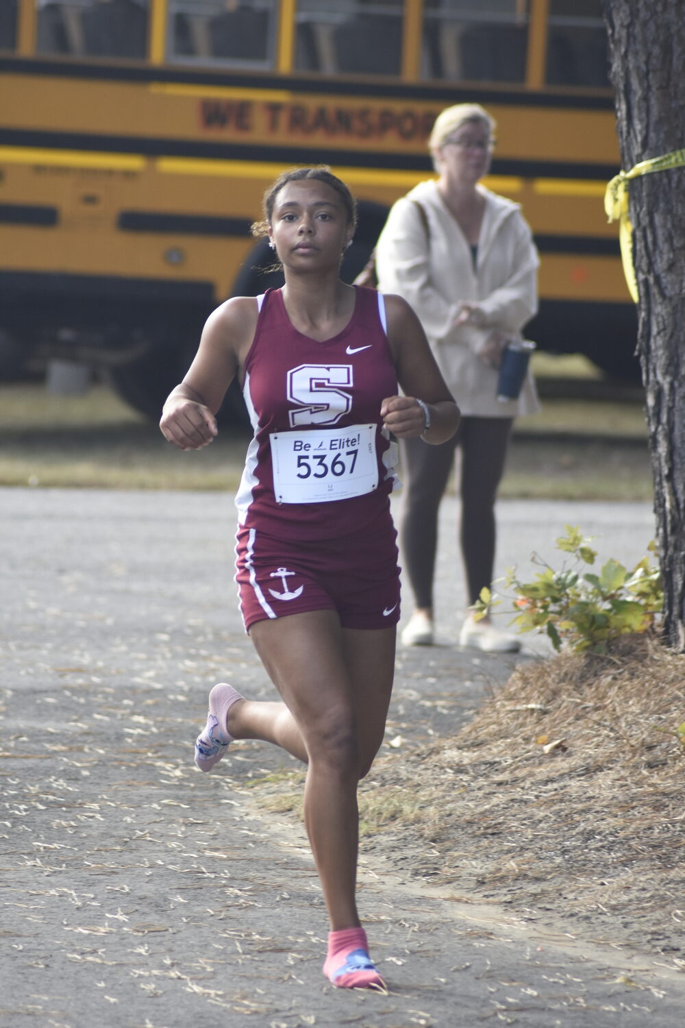 Southampton's Hailey Sulph in the girls freshman race on Saturday.   DREW BUDD