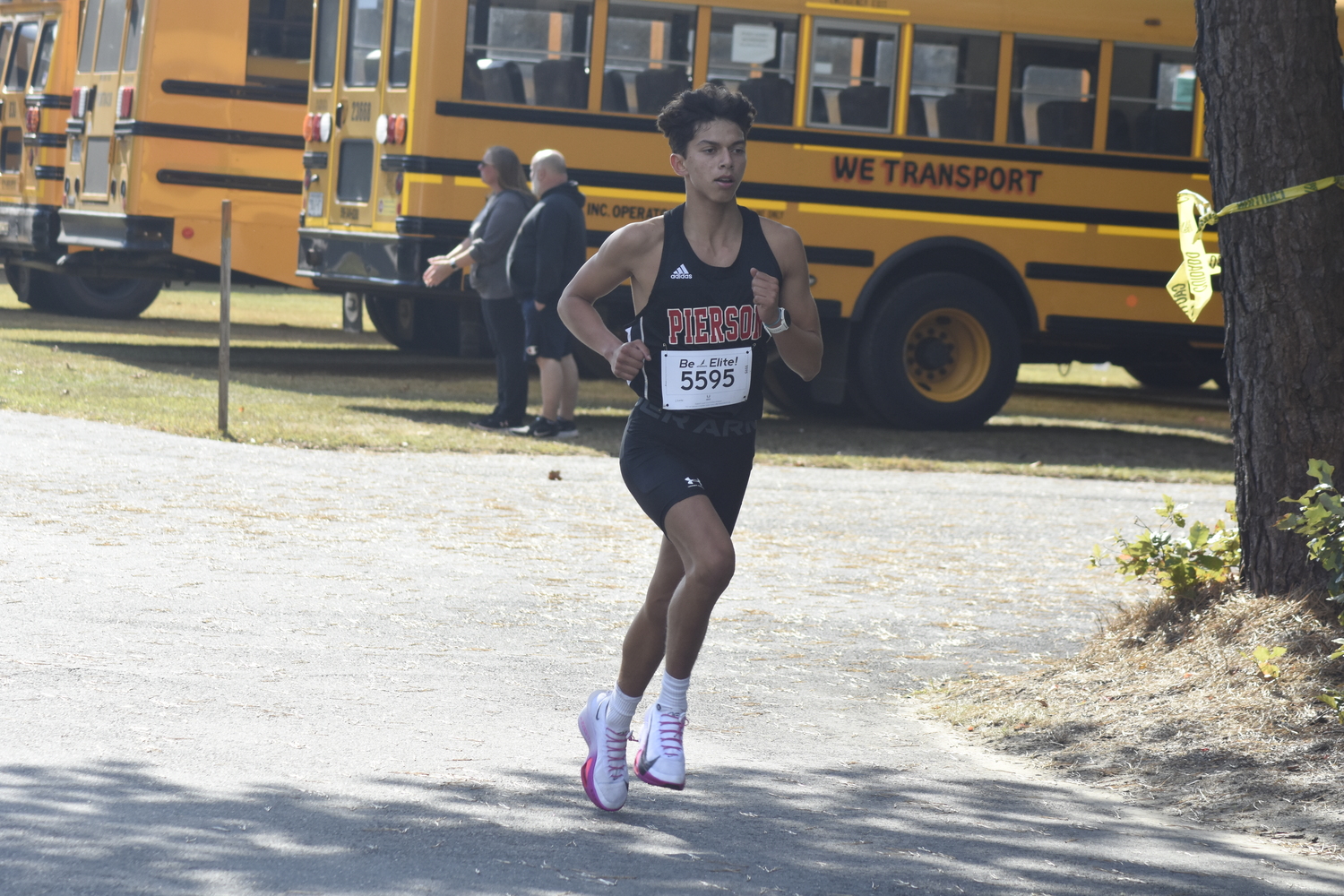 Pierson senior Edmar Gonzales-Nateras finished fifth in the varsity 'B' race on Saturday.  DREW BUDD